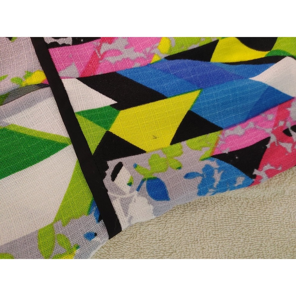 Nine West Colorful Abstract Lined Sleeveless Midi Dress Size 10 Pockets - Picture 8 of 11